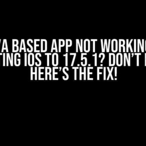 Cordova Based App Not Working After Updating iOS to 17.5.1? Don’t Panic! Here’s the Fix!