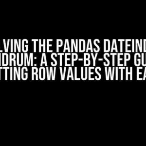 Solving the Pandas DateIndex Conundrum: A Step-by-Step Guide to Setting Row Values with Ease